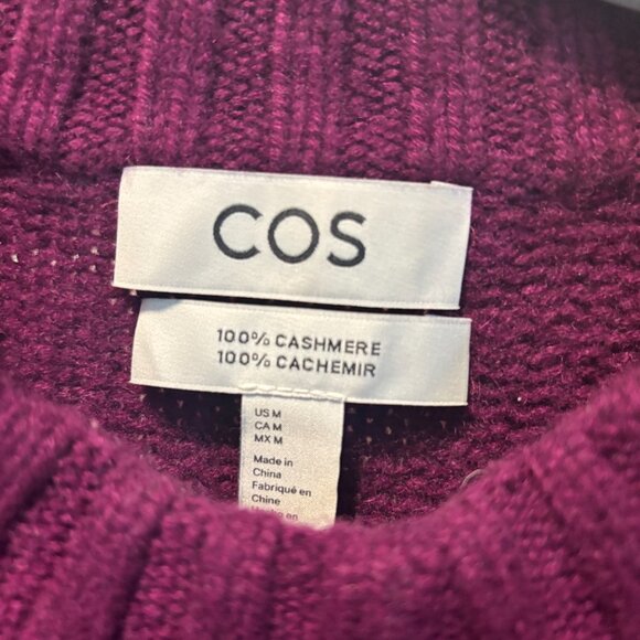 RARE COLOR PURPLE COS Chunky 100% Cashmere Sweater - Picture 4 of 4